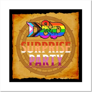 D&D Surprise Party Pride - Lesbian Flag Posters and Art